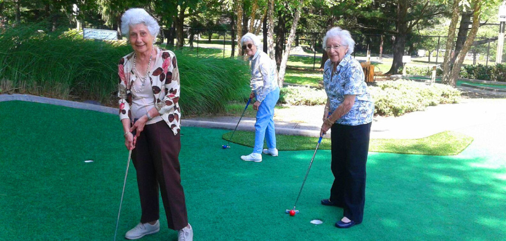Senior Ladies playing golf