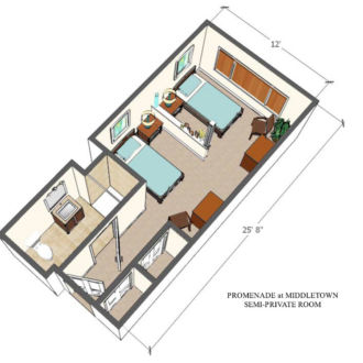Floor Plan Semi- Private Room Promenade Middletown