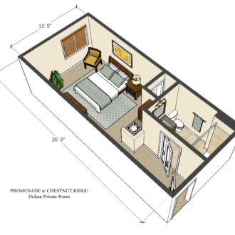Floor Plan Deluxe Private Room Promenade Chestnut Ridge