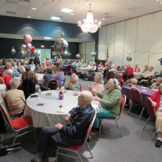Birthday celebration in the dining room
